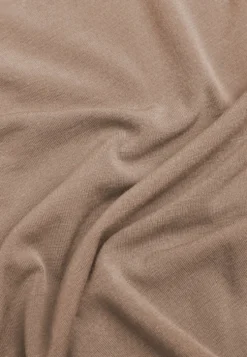 Beżowa Bluzka Longsleeve z Wiskozy i Kaszmiru Unelle