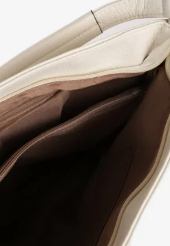 Beżowa Pikowana Torebka w Stylu Shopperki z Metaliczną Ozdobą Lanovara