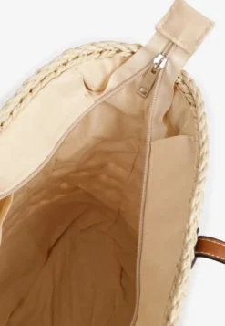 Beżowa Pleciona Torebka Typu Shopper Ulolana