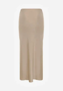 Beżowa Satynowa Spódnica Maxi High Waist Formia