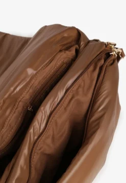 Beżowa Torebka na Ramię Typu Puffer Bag Norriva