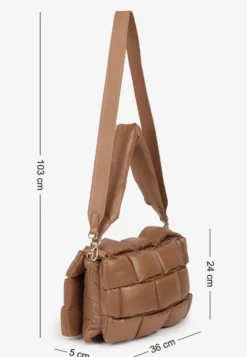 Beżowa Torebka na Ramię Typu Puffer Bag Norriva