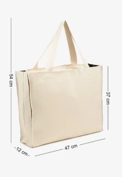 Beżowa Torebka o Modelu Shopper z Suwakiem i Napisem Salisella