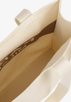 Beżowa Torebka Typu Shopper Zdobiona Tłoczeniami Salicella