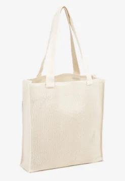 Beżowa Torebka Typu Shopper Zdobiona Tłoczeniami Salicella