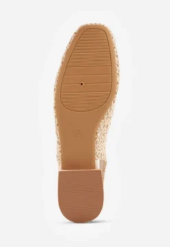 Beżowe Balerinki Slingback VICES z Cholewką z Plecionki Lilinova