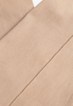 Beżowe Bawełniane Jeansy High Waist Wide Leg z Pionowymi Przeszyciami Ethemithea