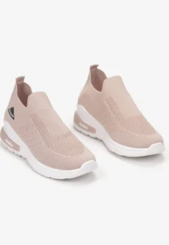 Beżowe Buty Sportowe Amathane