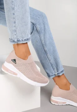 Beżowe Buty Sportowe Amathane