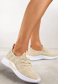 Beżowe Buty Sportowe Pudina