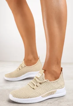 Beżowe Buty Sportowe Pudina