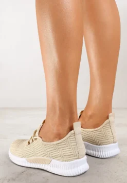 Beżowe Buty Sportowe Pudina