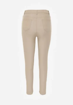 Beżowe Casualowe Spodnie Skinny o Modelującym Fasonie Elovi
