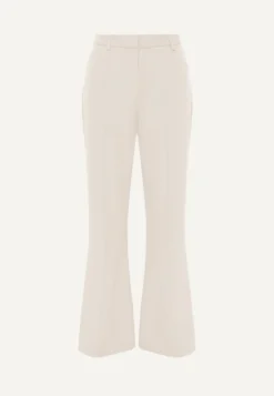 Beżowe Casualowe Spodnie w Stylu Dzwonów High Waist Uinna