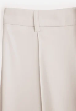 Beżowe Casualowe Spodnie w Stylu Dzwonów High Waist Uinna