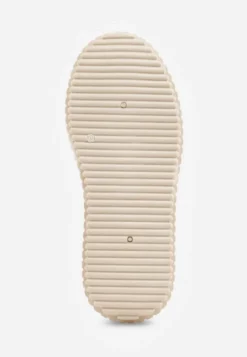 Beżowe Chunky Sneakersy VICES z Aplikacją na Platformie ze Żłobieniami Ilunatesa