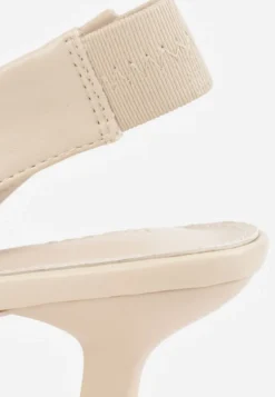 Beżowe Czółenka Sandały Vices na Kaczuszce Typu Slingback Liluriela