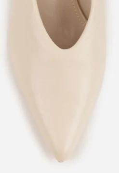 Beżowe Czółenka Sandały Vices na Kaczuszce Typu Slingback Liluriela