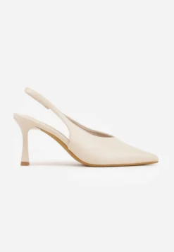 Beżowe Czółenka Sandały Vices na Szpilce Slingback Kolliva