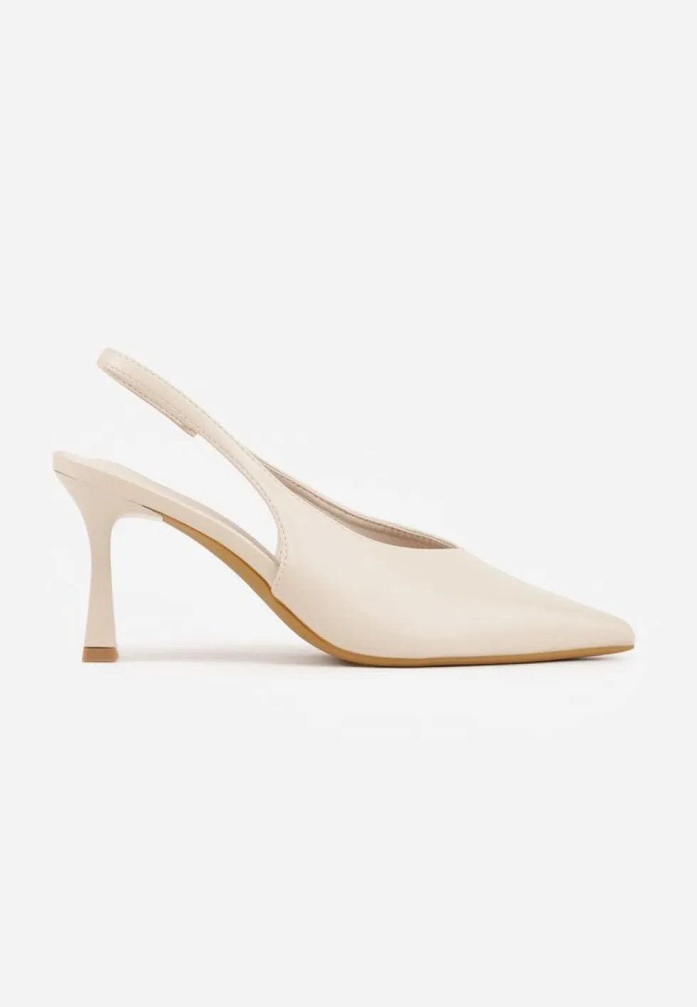 Beżowe Czółenka Sandały Vices na Szpilce Slingback Kolliva
