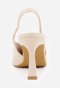 Beżowe Czółenka Sandały Vices na Szpilce Slingback Kolliva