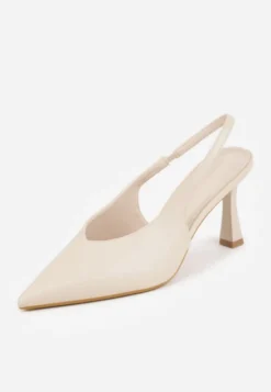 Beżowe Czółenka Sandały Vices na Szpilce Slingback Kolliva