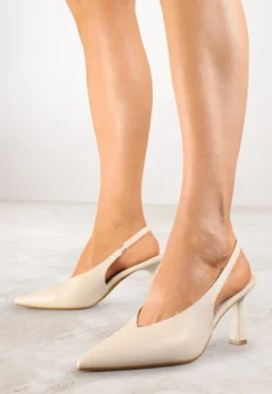 Beżowe Czółenka Sandały Vices na Szpilce Slingback Kolliva