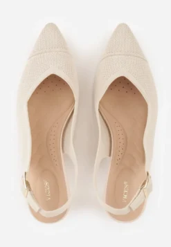 Beżowe Czółenka Slingback VICES z Tkaniny na Niskim Obcasie z Wkładką Soft-Pillow Orinysha