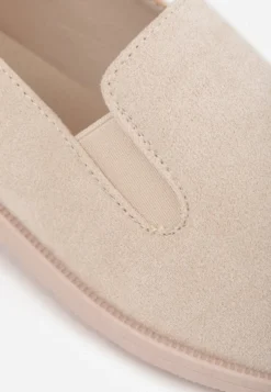 Beżowe Eleganckie Mokasyny w Stylu Loafersów Wiallara