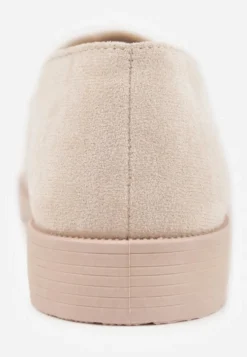Beżowe Eleganckie Mokasyny w Stylu Loafersów Wiallara