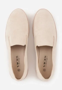 Beżowe Eleganckie Mokasyny w Stylu Loafersów Wiallara