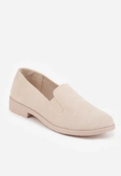 Beżowe Eleganckie Mokasyny w Stylu Loafersów Wiallara