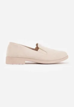 Beżowe Eleganckie Mokasyny w Stylu Loafersów Wiallara