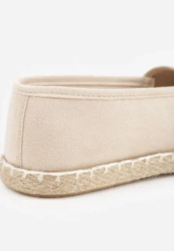 Beżowe Espadryle Vices na Podeszwie Zdobionej Plecionką Sesoriela
