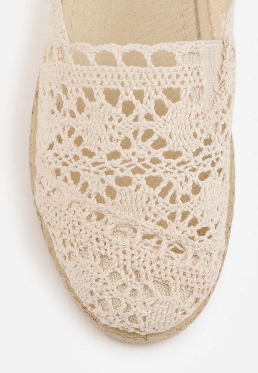 Beżowe Espadryle z Ażurową Cholewką i Plecioną Podeszwą Gratifyingly