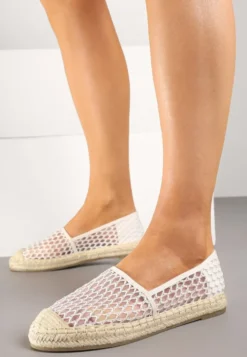 Beżowe Espadryle z Siateczkową Cholewką i Plecionką Lillevi