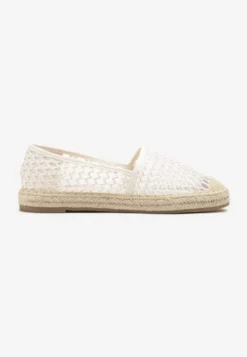 Beżowe Espadryle z Siateczkową Cholewką i Plecionką Lillevi