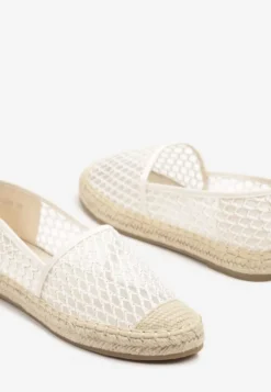 Beżowe Espadryle z Siateczkową Cholewką i Plecionką Lillevi