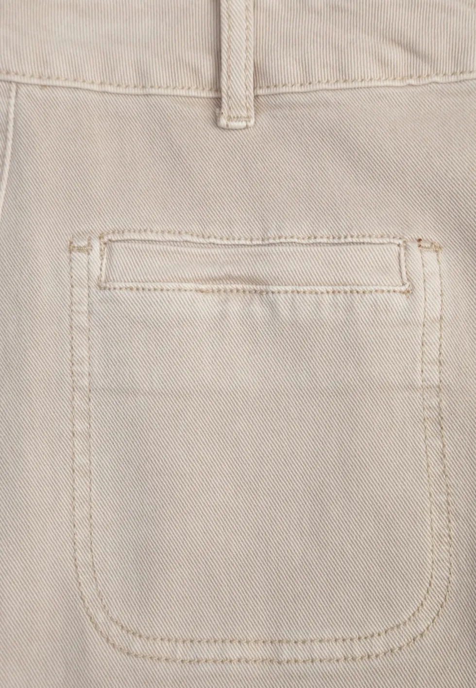 Beżowe Jeansy High Waist Wide Leg z Bawełny z Naszytymi Kieszonkami Yrelelin