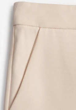 Beżowe Klasyczne Spodnie VICES Garniturowe High Waist Dimaia