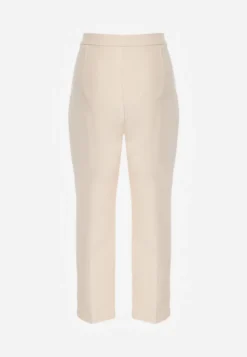 Beżowe Klasyczne Spodnie VICES Garniturowe High Waist Dimaia