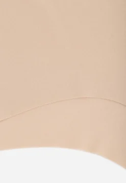 Beżowe Majtki Stringi High Waist o Bezszwowym Wykończeniu Oreasa