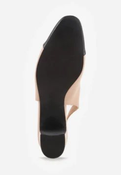 Beżowe Sandały na Słupku Slingback Ozdobione Paskiem Divolia
