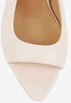 Beżowe Sandały Slingback VICES na Szpilce z Odkrytym Noskiem Blooma