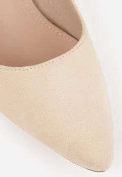 Beżowe Sandały Vices na Ozdobnym Słupku Typu Slingback ze Skórzaną Wkładką Eraliora
