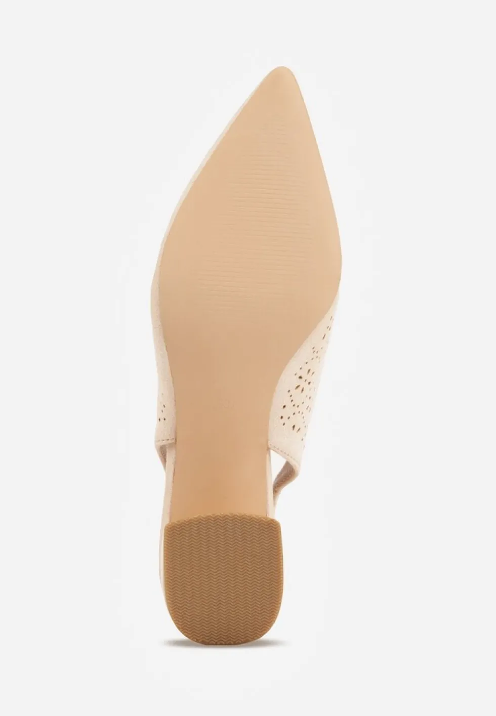 Beżowe Sandały Vices na Słupku Slingback ze Skórzaną Wkładką i Ażurowym Wzorem Iffinira