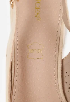 Beżowe Sandały Vices na Słupku Slingback ze Skórzaną Wkładką i Ażurowym Wzorem Iffinira