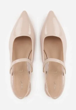 Beżowe Sandały Vices Typu Slingback ze Skórzaną Wkładką i Metaliczną Ozdobą Milozi