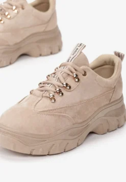 Beżowe Sneakersy Farwynn