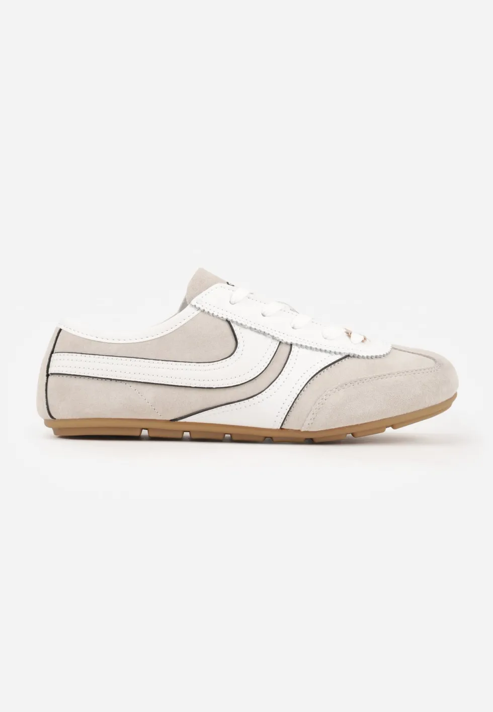 Beżowe Sneakersy Klasyczne Tenisówki z Zamszu Naturalnego Talanashta